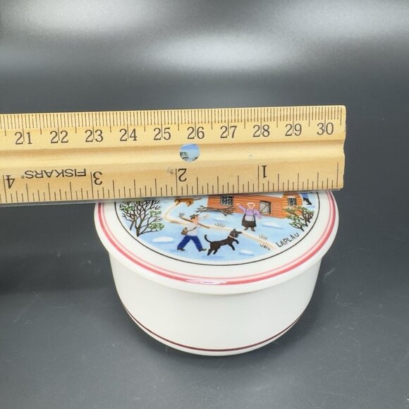 Villeroy & Boch Naif Christmas Round Trinket Box Jewelry Container Porcelain VTG - Picture 4 of 11